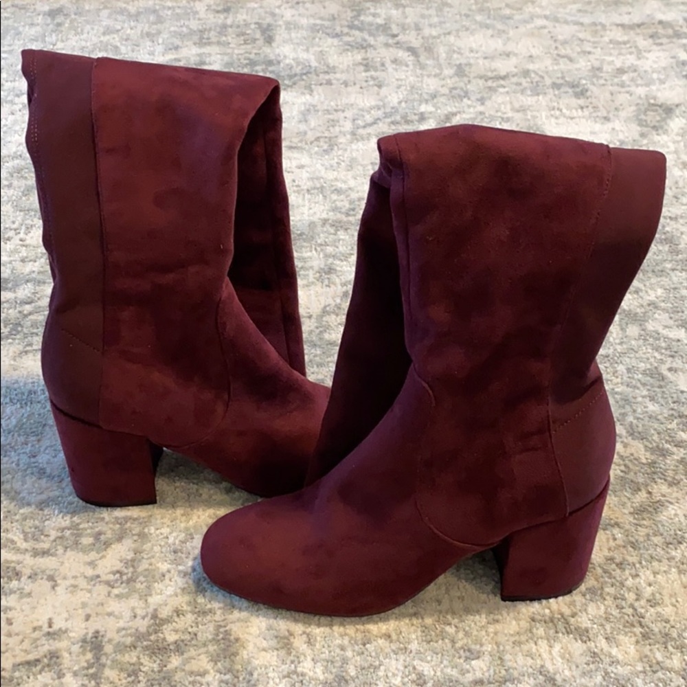Burgundy Marc Fisher Knee High Suede Boots